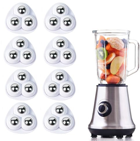 8PCS Self Adhesive Caster Wheels,Appliance Slider,Sticky 360 Degree Swivel Universal Wheel,Mini Appliance Rollers Wheels for Kitchen Appliances,Air Fryers,Coffee Machines,Storage Boxes(White)