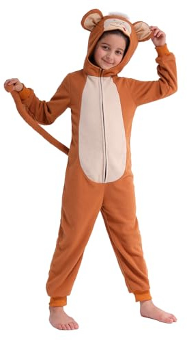 Webeasy Children Monkey Onesie,Unisex Animal Cosplay Costumes,One-piece Outfit 6-8 Years
