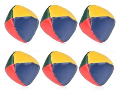 YANGWEN 6-Pack Juggling Balls Set for Beginners - PU Leather Bean Bag Balls (5cm/2in) - Ideal for Kids, Adults & Learning Circus Skills
