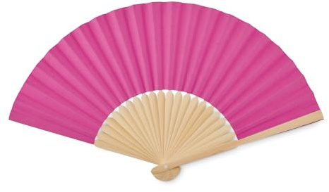 PromotionGift - Ventaglio manuale in bambù con tessuto di carta - fucsia