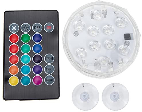 Gatuida Led Submersible Light Rgb Luz Acuática Control Remoto Para Piscinas y Estanques Con Efectos De Iluminación Succión Firme Sin Batería