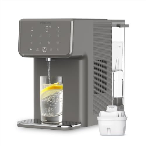Philips Water 3500 Series Heiß- und Kaltwasserspender mit Geschmack+ Filtration, Gefiltertes Heißes und Kaltes Wasser in Sekunden, UV-C-Bakterienschutz, Keine Installation Erforderlich
