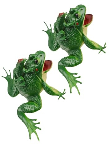 Vaguelly 2 pièces Grenouille Sonore à Presser Vert Modèle Simulation Réaliste Décoration Anniversaire et Collection pour Garçons et Filles