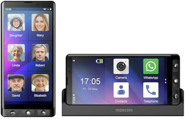 Teléfono Móvil para Personas Mayores MAXCOM MS601, Smartphone para Mayores con Whatsapp, Iconos Grandes, Botón SOS, Pantalla Grande 6”, Base de Carga, Volumen Alto, Android 14, Batería 4000 mAh, 64GB