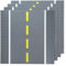 Strictly Briks Premium 25x25cm Gray Straight Road Base Plate - Set of 4 Stackable Baseplates - Compatible with LEGO Blocks, Compatible with LEGO Base Plates