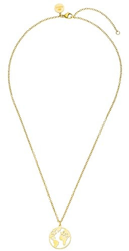 Purelei® World Map Kette Damen (Gold) – Halskette Damen aus langlebigem Edelstahl – Wasserfeste Kette – 40-45 cm Länge verstellbar – Halskette für deinen individuellen Look
