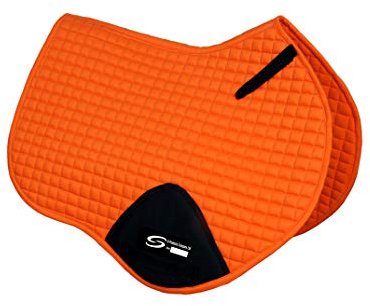 S-Products Selle d'équitation carrée en tissu avec doublure en polaire pour saut complet Orange