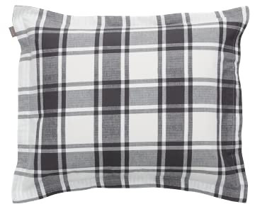 GANT Flannel Check Kopfkissenbezug einzeln Farbe Antracite Größe 40x40cm kariert Baumwolle Winterbettwäsche