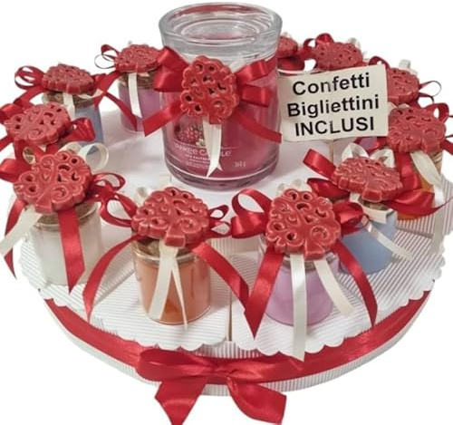 Torta bomboniere Cresima candele profumate con albero della vita biglietti e confetti inclusi (12 fette)