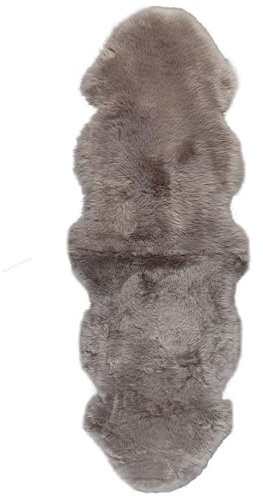 Knutzen Wohnen Real Large Lambskin 50 x 160 cm Taupe - Natural & Warming Lambskin for Sofa - Cuddly Companion for Your Cosy Home
