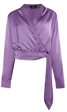 TYLIN Blusa in Raso, Lilla, XS Donna