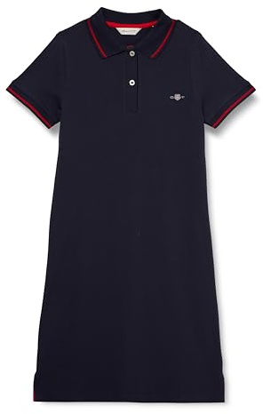 GANT Flicka Fitted Polo-klänning, Kvällsblå, 158-164