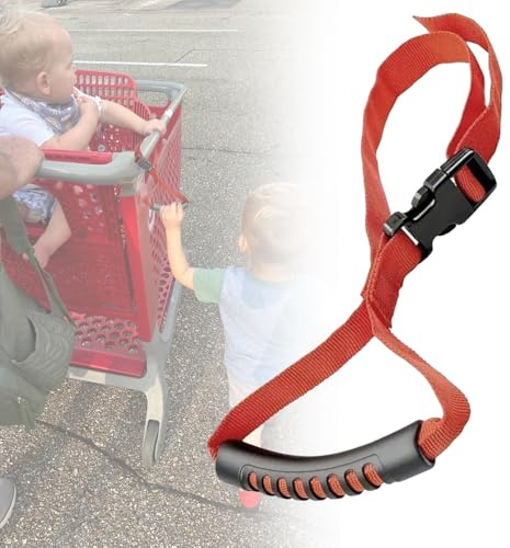 Pulsera de Seguridad para carritos para bebés - pulsera ajustable contra pérdidas para carritos para bebés, camiones, carritos de compras y viajes (rojo)