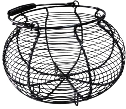 Sharplace Panier à œufs en Fil de Fer Panier de Collecte d'œufs Rond Rustique Fermes Conteneur décoratif Porte-œufs pour Nourriture Œufs Fruits Collation, Noir