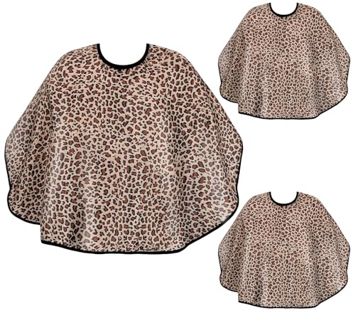 Quilax 3 Pcs Barber Cape for Women Man, Durable Hairdressing Cape for Hair Cutting Makeup Salon, leopard Hair Cutting Capes for Dyeing, Bleaching, Washing, Hairdressing
