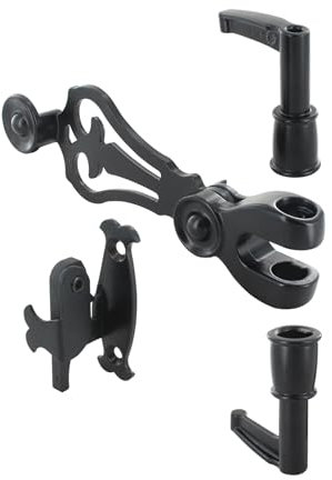 Accessoires pour Espagnolette de Volets Battants - Aluminium Noir - Design Traditionnel - Système de Fermeture pour Volet Battant et Persiennes - Fabrication Française