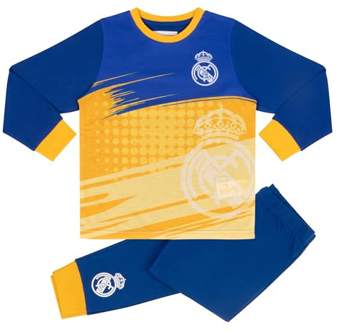 Real Madrid Ensemble de Pyjama à Manches Longues, 13-14 Ans: 164cm, Bleu