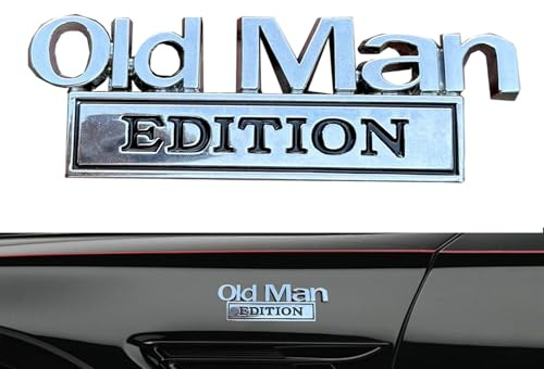 BADGE AUTO Old Man Edition, Emblema In Metallo 3D Old Man Edition, Badge Adesivi Della Targhetta, Decorazioni Di Auto Divertenti Per Autos Bilanciere Posteriore Posteriore Laterale