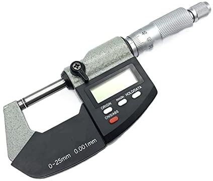 Micrometro, 0-25 mm elettronico esterno micrometri 0.001mm con extra large Lcd. Strumenti di misura digitale micrometro schermo(0-25mm Precision)