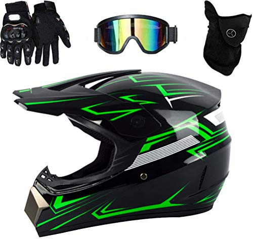 Casco de protección profesional para motocross, motocross, Dirt Bike, Offroad, casco completo de , con gafas protectoras, guantes de protección facial