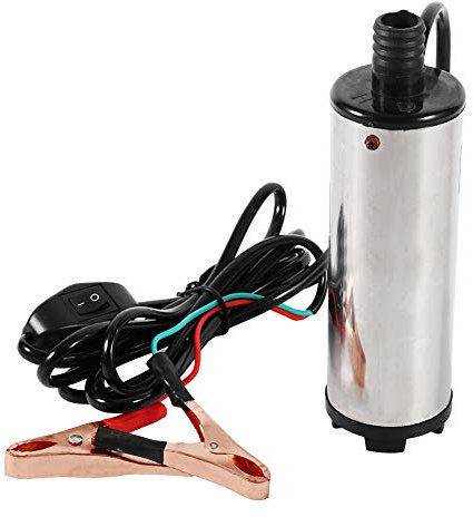 DC 12V 52mm Ölpumpe Wasser Pumpe, Mit Clip Heizöl Wasser Tauchpumpe Treibstoff Transfer Mit herausnehmbarem Filter für Auto, KFZ, Caravan, Marine Boot
