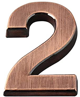 Zayookey Hausnummer Mailbox Nummer 7cm Selbstklebend Briefkasten Türnummer Zimmernummer Self-Adhesive House Numbers 3D Door Numbers (Ziffer 2)