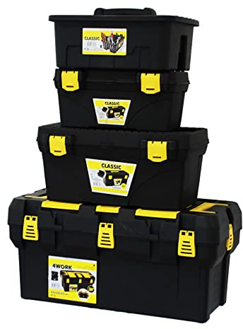 4PC Toolbox Organiser Set: Includes 26 & 19 Toolboxes & Multi Purpose Tool Caddy