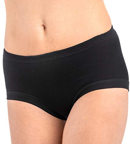 Hermko 9114001 paket med 3 kvinnors midjeslip, tillverkad av 100 % bomull., Svart, 34 / 36 (XXXXL)