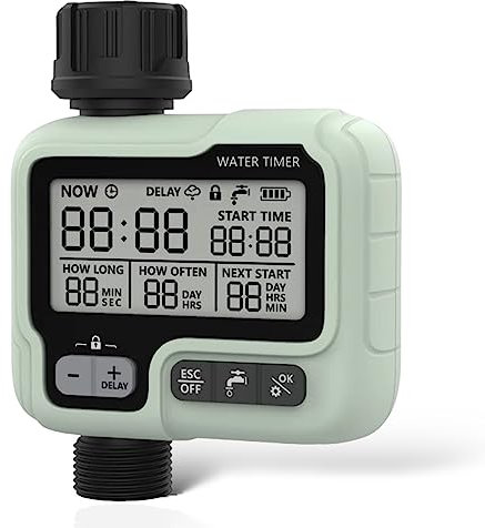 rainfactory Digitaler Bewässerungscomputer mit Regensensor, Bewässerungsuhr & 3 Zeiteinstellungen - IP65 wasserdicht, Bewässerungsautomat für Bewässerungssystem Garten, Wasserzeitschaltuhr