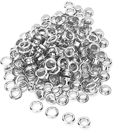 Genomföringar För Tyg - 100 St 6 Mm Mässing Dubbelsidig Hålnit Ihålig Nit - Metall Förtjockade öglor Runda Inre Hål Genomföringar Med Brickor Kit(银色)