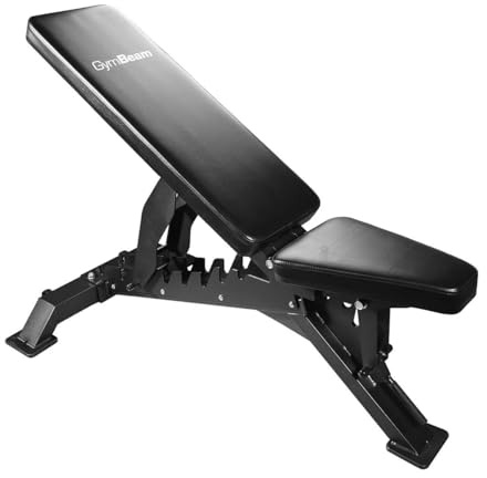 GymBeam Panca da Palestra Regolabile, Panca Inclinata Multiuso con 8 Inclinazioni (0°-78°), Panca per Pesi con Carico Massimo 500kg, Struttura in Acciaio, Piedini Antiscivolo e Ruote