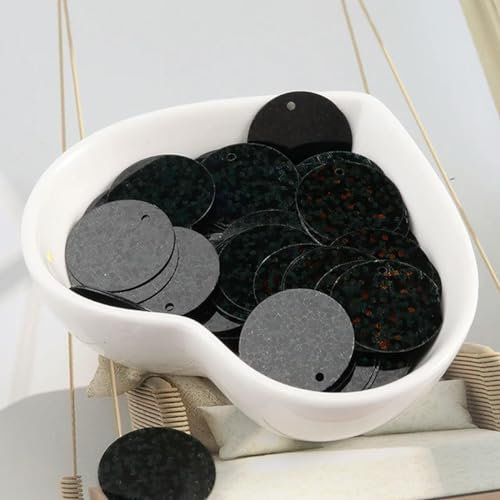 Schwarz, 90 Stück/Packung mit 20 mm Durchmesser, Hologramm, groß, rund, lose Pailletten, Pailletten, für Hochzeiten, Nähen, Basteln, Kleidungszubehör – Schwarz
