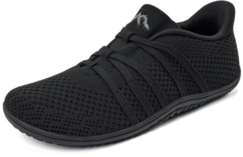 Sosenfer Chaussures pieds nus pour femme - Baskets larges pieds nus - Chaussures de trail - Chaussons d'extérieur légers - Chaussures pieds nus, Noir , 38 EU