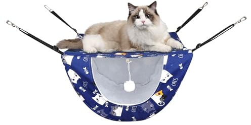 Hamaca para jaula para mascotas, Hamaca para jaula de gato - Hamaca para gatos Jaula de doble capa Perchas de ventana para gatos,Cama para mascotas colgante de felpa suave Cucha para anim