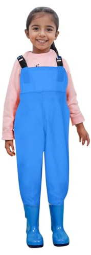 Generisch Costume de princesse pour fille, cuissardes pour enfants, garçons et filles, cuissardes solides pour la pêche pour les tout-petits, imperméable, cuissardes de chasse avec bottes, bleu, 12-13