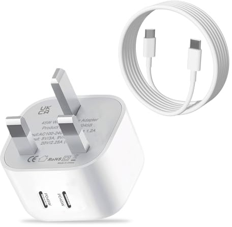 45W Dual Port USB C Charger for Samsung S26 S25 Plus Ultra A57 5G A56 A55