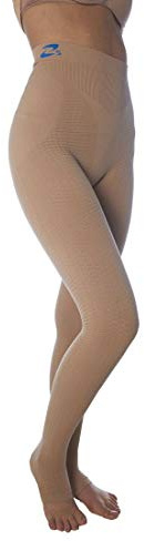 CzSalus Lange Strumpfhose, schlank machende Kompressions-Leggings (18-21 mmHg) Unterstützung Lipödem-Lymphödem (Nude, XL)