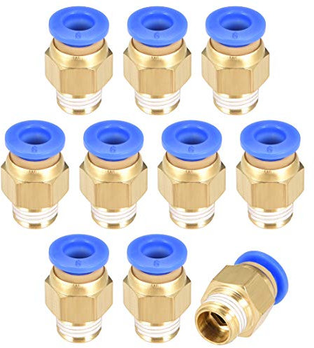 sourcing map Straight Pneumatic Push to Quick Connect Fittings G1/8 Male x 6mm Tube OD 10pcs