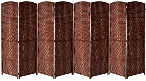 Sorbus 8 Panel Room Divider 6 ft. Tall - Privacy Screen, Extra Wide Double Hinged Panels, Diamond Double-Weaved, Partition Room Dividers and Folding Privacy Screens, Wall Divider for Room Separation