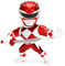 Jada Toys Power Ranger Red Ranger Figur, 10 cm, Die-cast, Sammelfigur, rot