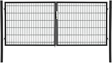 Doppelflügeltor Flügeltor Einfahrtstor Gartentpforte Doppeltor Hoftor Gartentor, Farbe:Grün, Gartenpforte Breite:3x1.2m