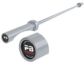PERFORMBETTER+ PB Strong Wettkampf Langhantelstange Pro, Langhantelstange Olympia für Krafttraining, 201cm/15kg, 50 mm Bohrung mit gerändelter Grifffläche