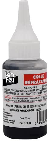 K-OFEU - Colle réfractaire - Poêle et cheminée - Joints thermique - Métal et fonte - Résiste à 1100°C - 30ml