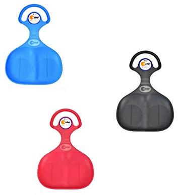 NEUSTANLO 3 Stück Porutscher Schneeflitzer Schneerutscher Po Rutscher Schlitten Bob mit Handgriff farblich Sortiert Edition 3
