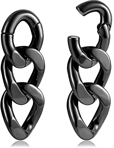 Vankula Vikter utvidgning av öron tunnelpluggar kedjelänk rostfritt stål expander stretch piercing 6 mm, Metall
