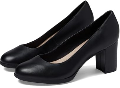 Clarks Bayla Skip - Zapatos de tacón para mujer, Cuero negro, 42.5 EU