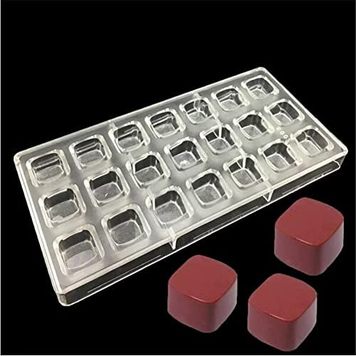 KOMUNJ Pralinenform, viereckig, mit 21 Löchern Pattern aus Polycarbonat, Backgeschirr-Backwerkzeug, Küchenbedarf, für DIY-Handarbeit, Maker-Eisform