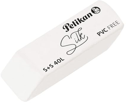 Pelikan Radiergummi Silk, aus Kunststoff, weiß, Schachtel mit 40 Stück, 606141