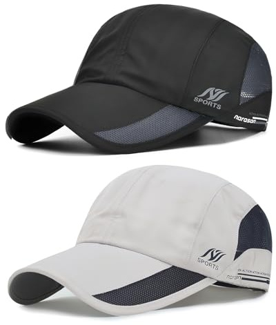 TAGVO Cappello da Baseball in Maglia Sportiva Unisex, 2 Pezzi Berretto da Baseball in Rete Traspirante ad Asciugatura Rapida, Berretto da Corsa Cappello da Uomo Outdoor Estivo con Fibbia Regolabile