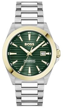 BOSS Uhr mit DREI-Zeiger-Quarzwerk für Herren Kollektion Strike mit Silbernes Edelstahlarmband - 1514173